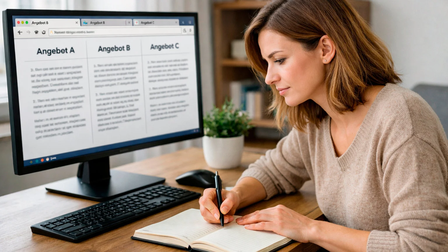 Person vergleicht verschiedene Wettanbieter am Computer