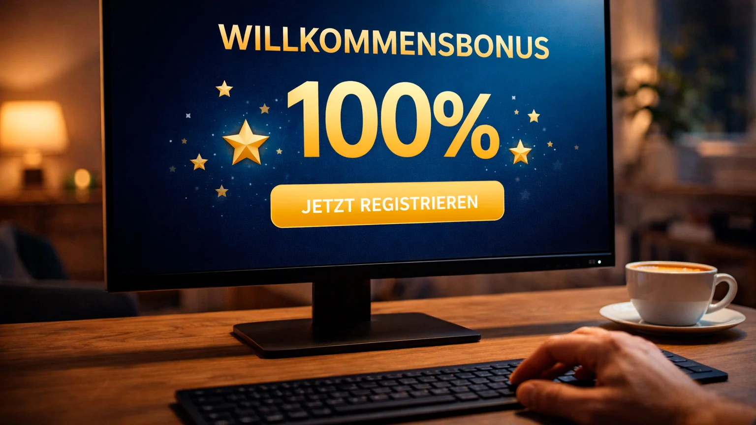 Willkommensbonus-Angebot auf einem Wettanbieter-Bildschirm